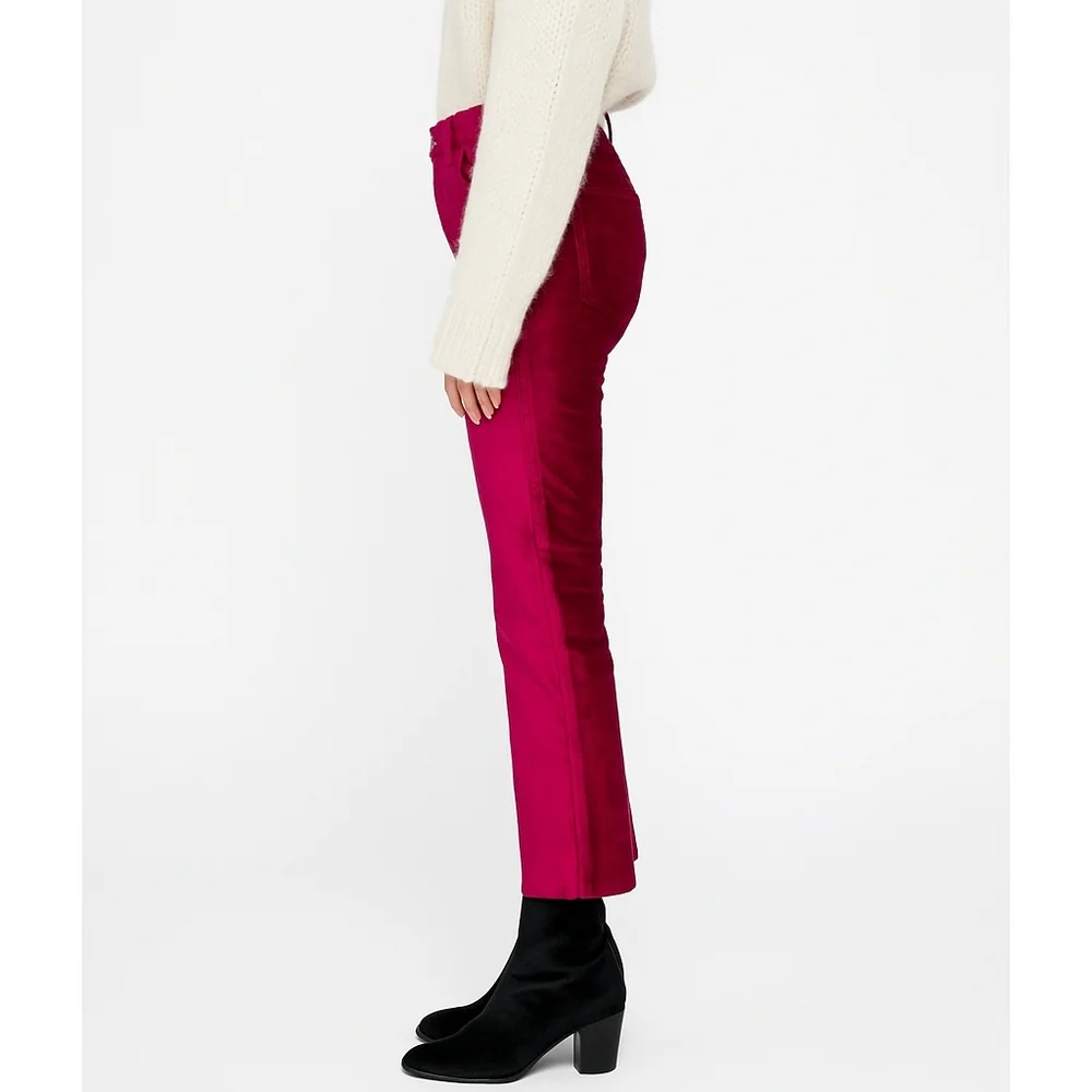Free People Cropped Velvet Pants Size 28 - Picture 3 of 10